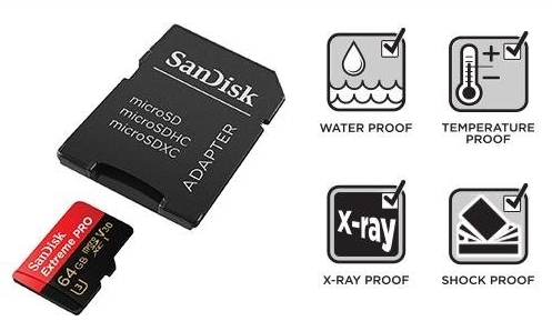 SanDisk Extreme PRO microSDXC de 64 GB + adaptador SD